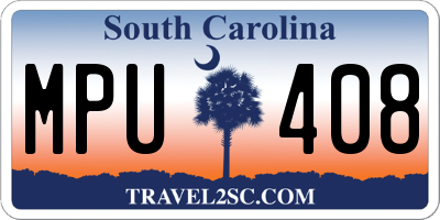 SC license plate MPU408