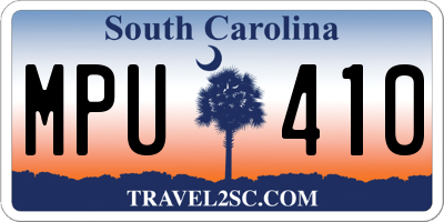 SC license plate MPU410