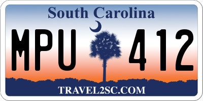 SC license plate MPU412