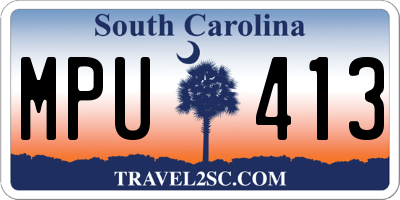 SC license plate MPU413