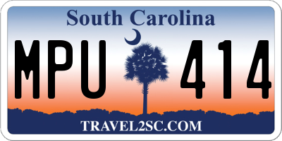 SC license plate MPU414