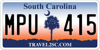 SC license plate MPU415
