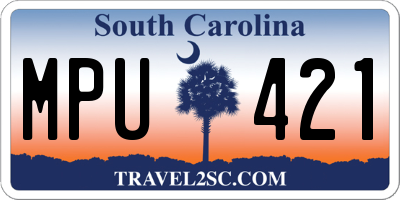 SC license plate MPU421