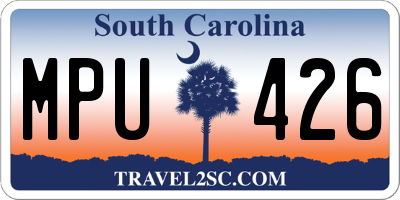 SC license plate MPU426