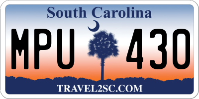 SC license plate MPU430
