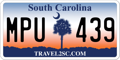 SC license plate MPU439