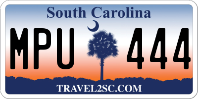 SC license plate MPU444