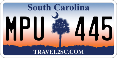 SC license plate MPU445