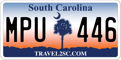 SC license plate MPU446