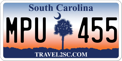 SC license plate MPU455