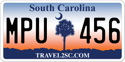 SC license plate MPU456