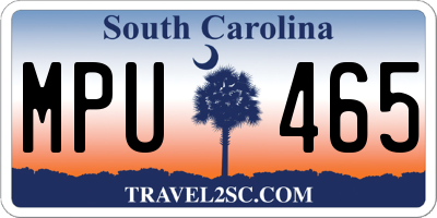 SC license plate MPU465