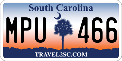 SC license plate MPU466