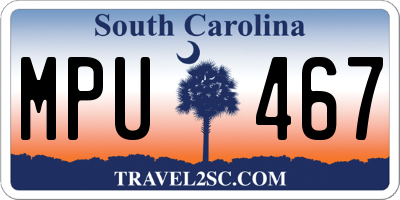 SC license plate MPU467