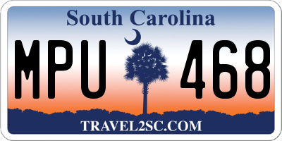 SC license plate MPU468