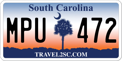SC license plate MPU472