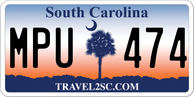 SC license plate MPU474