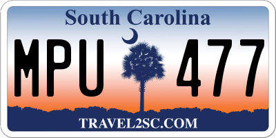 SC license plate MPU477