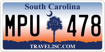 SC license plate MPU478