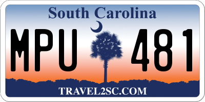 SC license plate MPU481