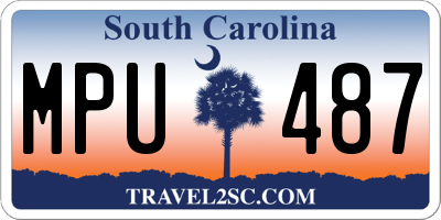 SC license plate MPU487