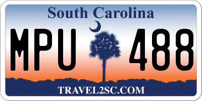 SC license plate MPU488