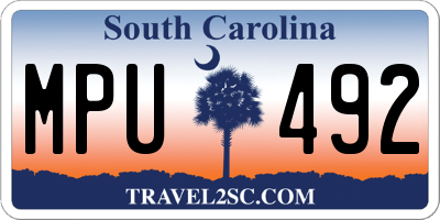 SC license plate MPU492