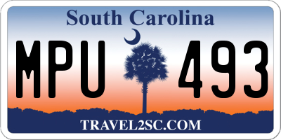 SC license plate MPU493