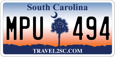 SC license plate MPU494