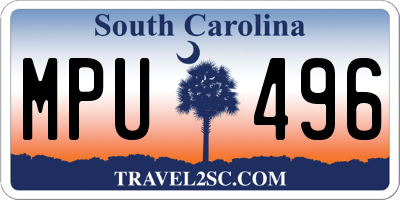SC license plate MPU496