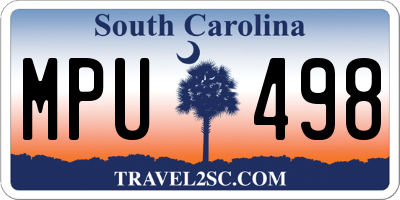 SC license plate MPU498