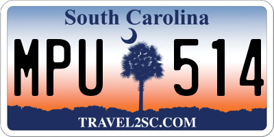 SC license plate MPU514
