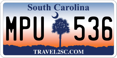 SC license plate MPU536