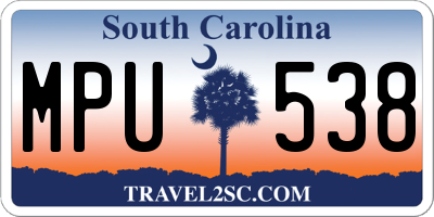 SC license plate MPU538