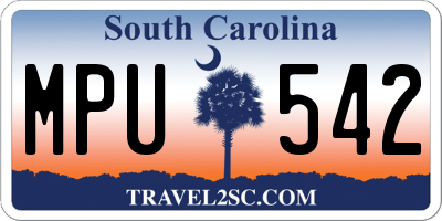 SC license plate MPU542