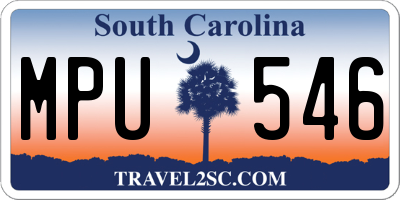 SC license plate MPU546