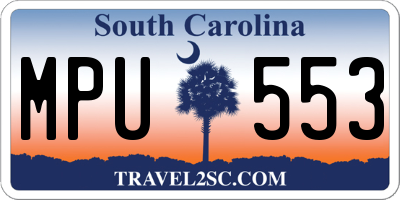 SC license plate MPU553