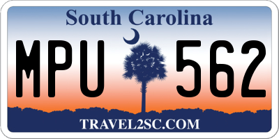 SC license plate MPU562