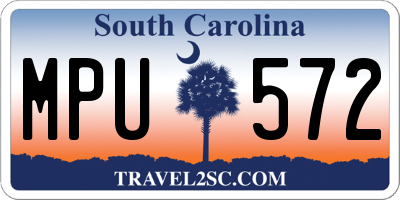 SC license plate MPU572