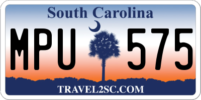 SC license plate MPU575