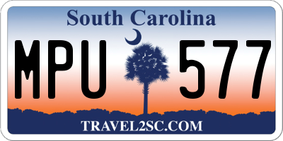 SC license plate MPU577