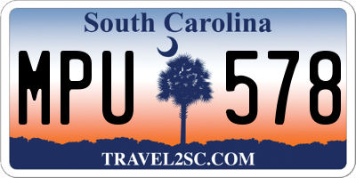 SC license plate MPU578