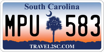 SC license plate MPU583
