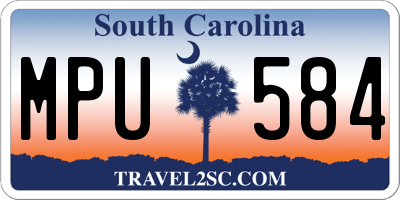 SC license plate MPU584