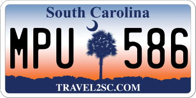 SC license plate MPU586