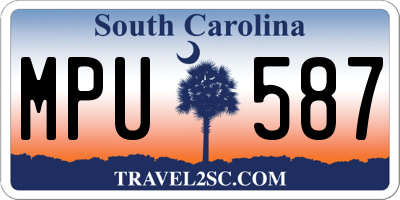 SC license plate MPU587