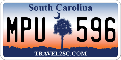 SC license plate MPU596