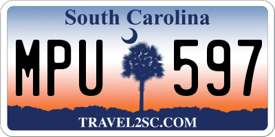 SC license plate MPU597