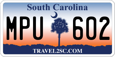 SC license plate MPU602