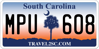 SC license plate MPU608
